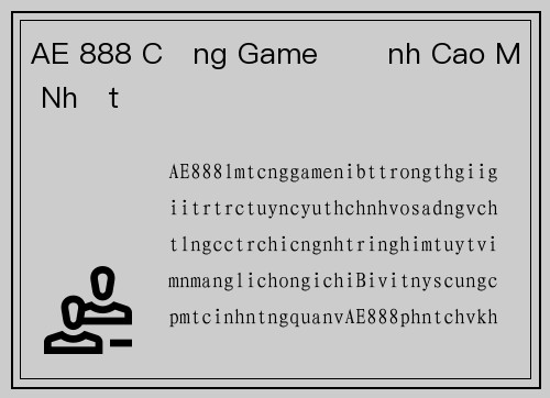 AE 888 Cổng Game Đỉnh Cao Mới Nhất