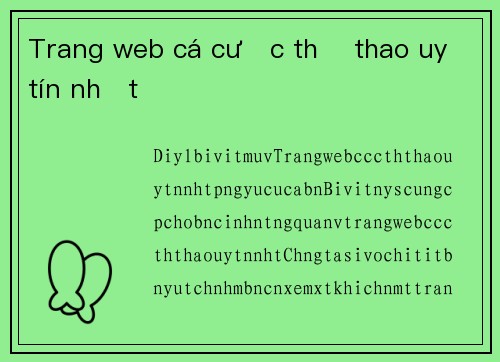 Trang web cá cược thể thao uy tín nhất