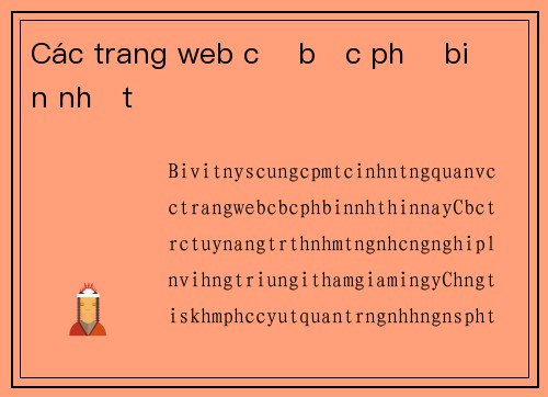 Các trang web cờ bạc phổ biến nhất