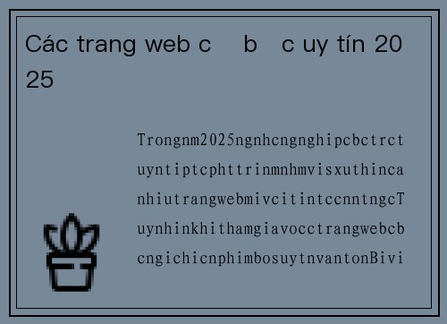Các trang web cờ bạc uy tín 2025
