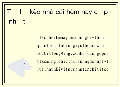 Tỷ lệ kèo nhà cái hôm nay cập nhật