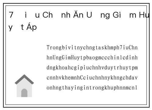 7 Điều Chỉnh Ăn Uống Giảm Huyết Áp
