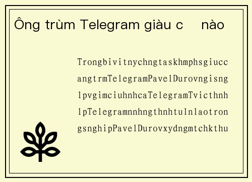 Ông trùm Telegram giàu cỡ nào